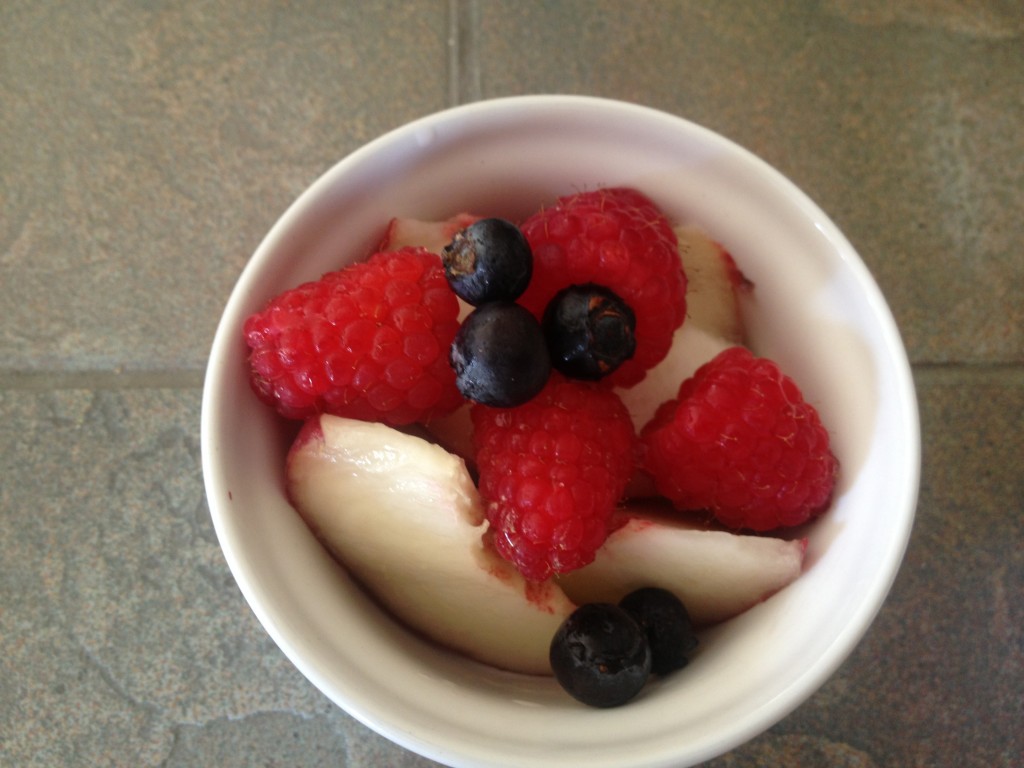 Red, white, blue fruit cup