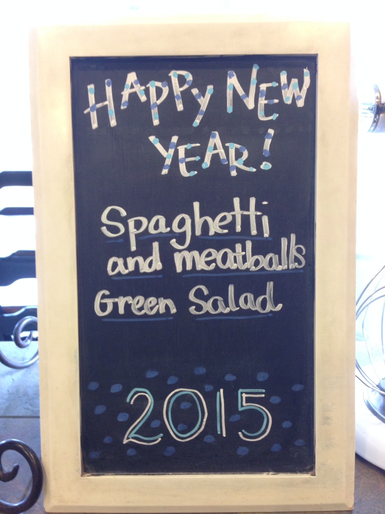 Happy New Year menu blackboard