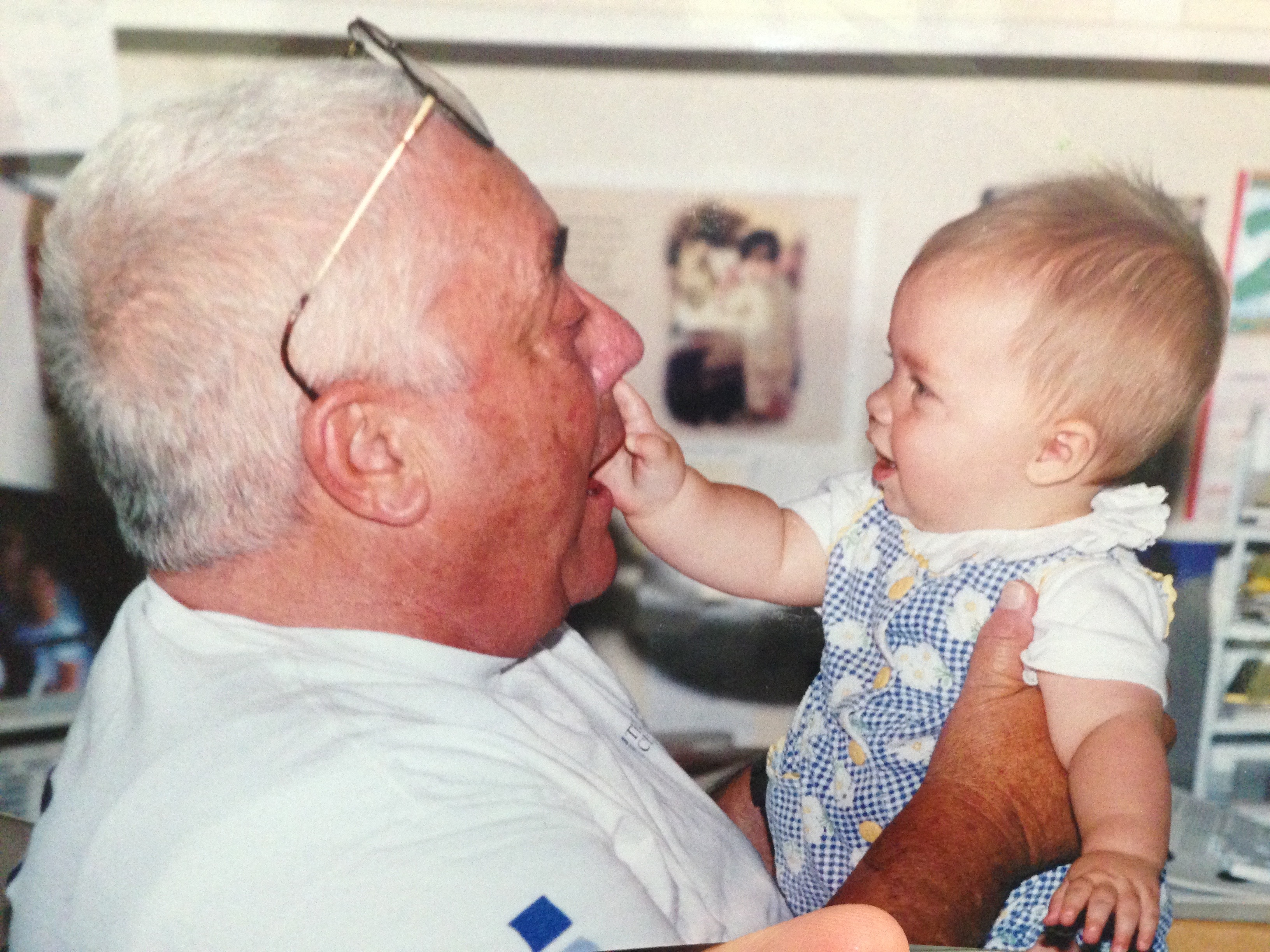 Grandpa McConochie and baby Rebecca