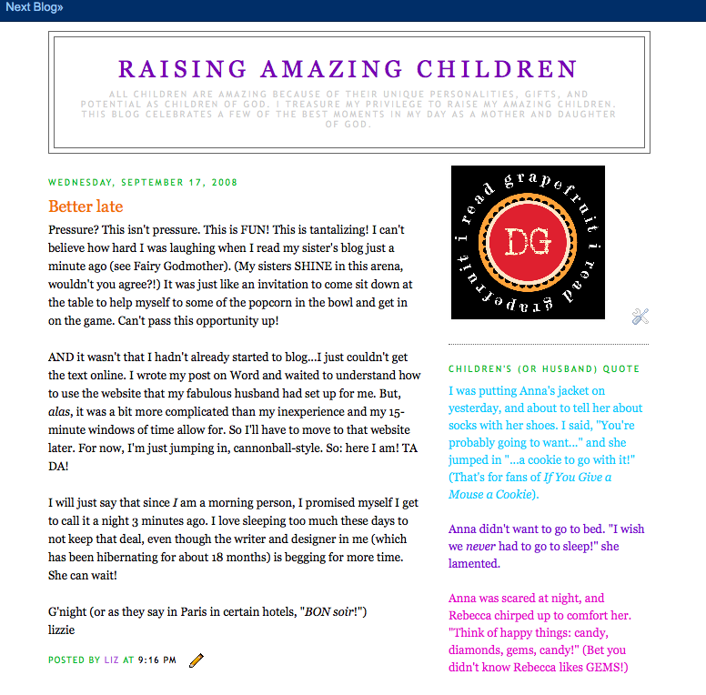 first blogspot post