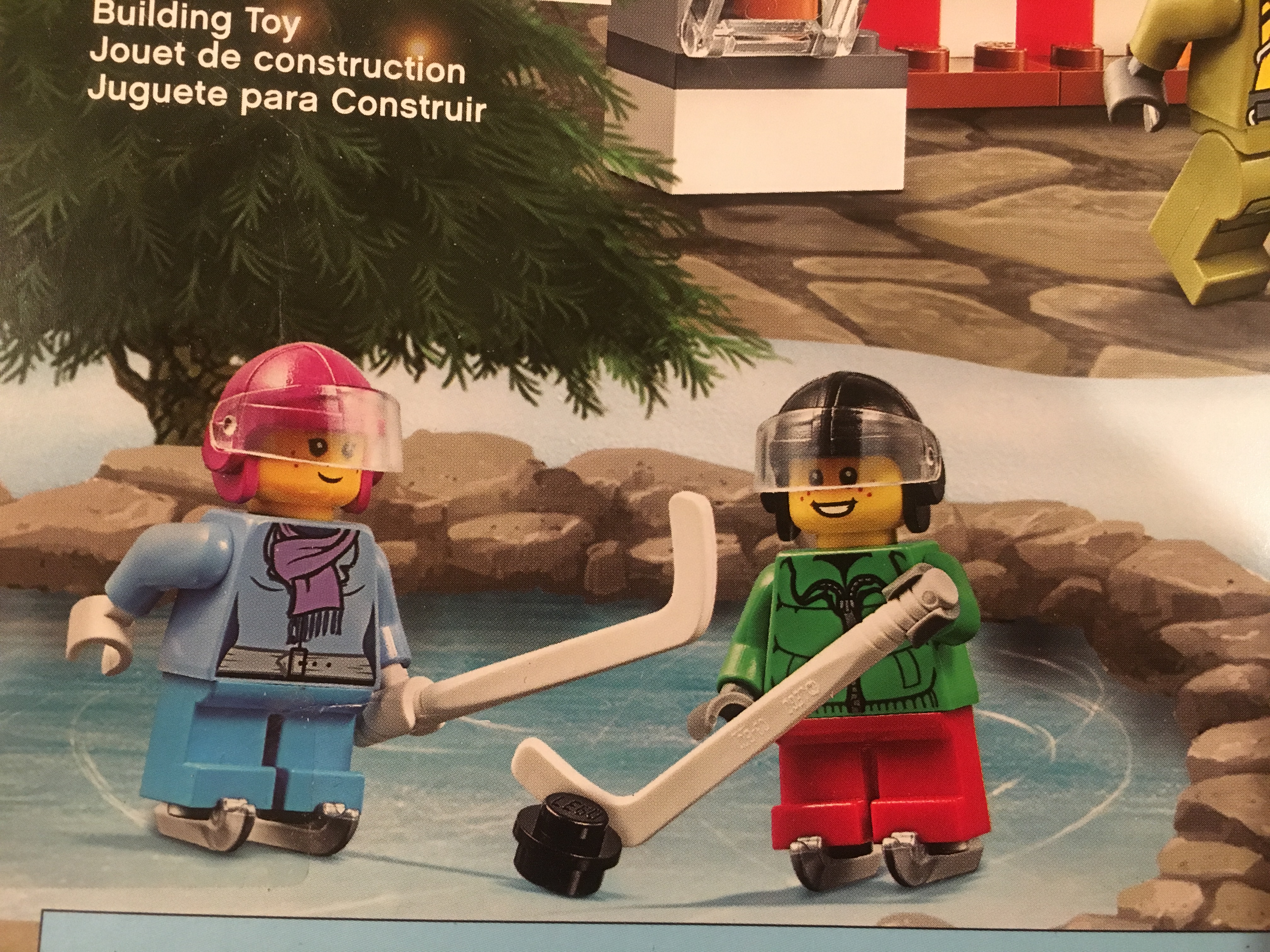 I was thrilled to see that there was a hockey LEGO advent calendar this year for our first year hockey player.